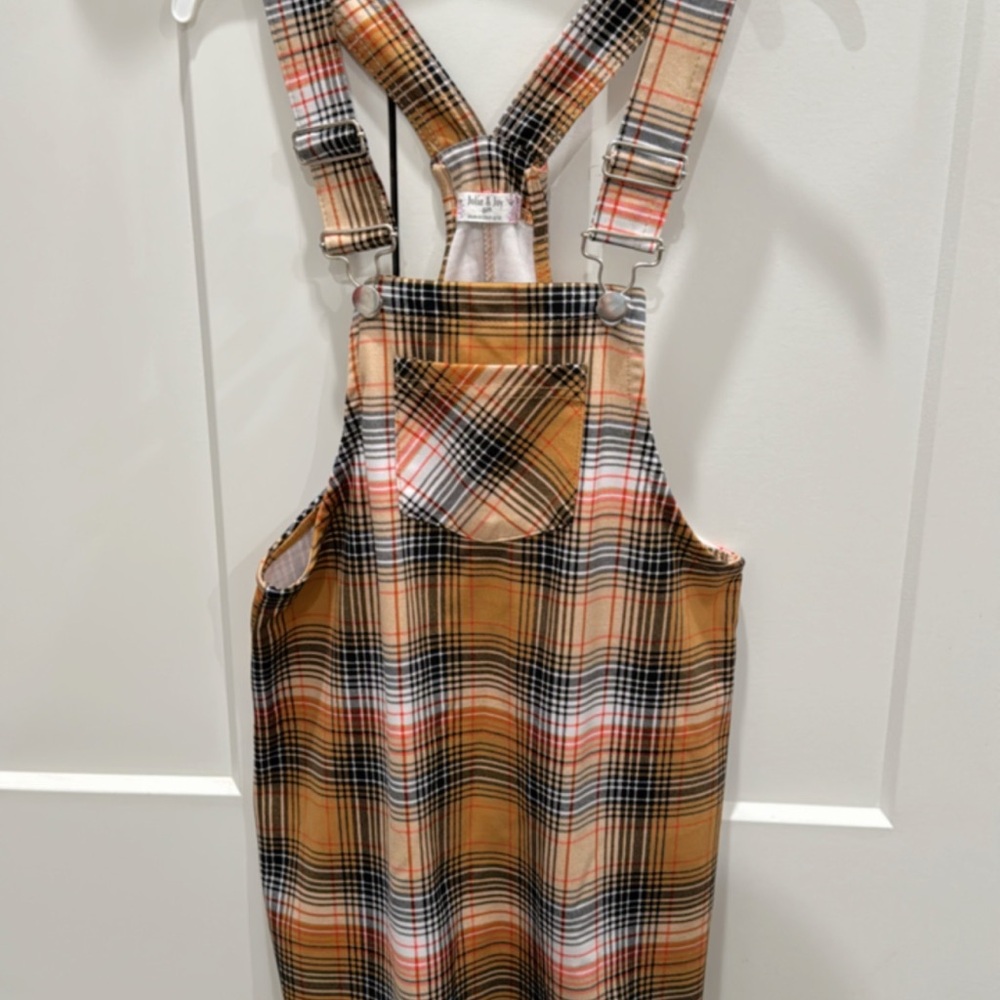 Plaid Kids Dress with Adjustable Straps